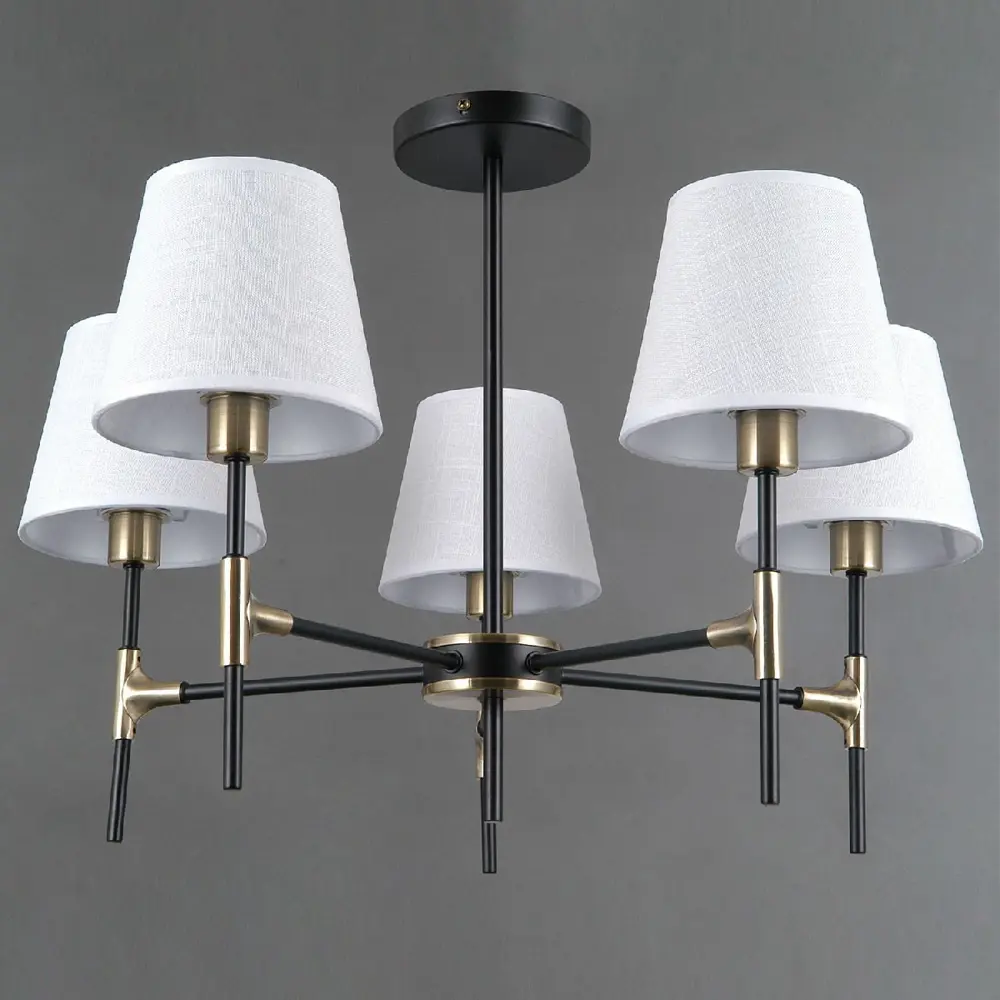 Фото 2 Люстра на штанге Illumico Нет Il0185-5csq-24 bk ab castor 5 лампа 10 м² цвет черный