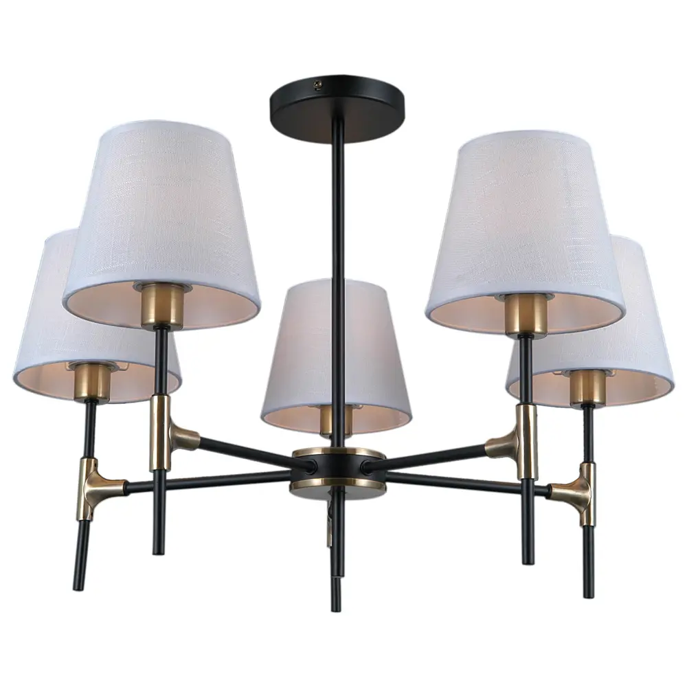 Фото 9 Люстра на штанге Illumico Нет Il0185-5csq-24 bk ab castor 5 лампа 10 м² цвет черный