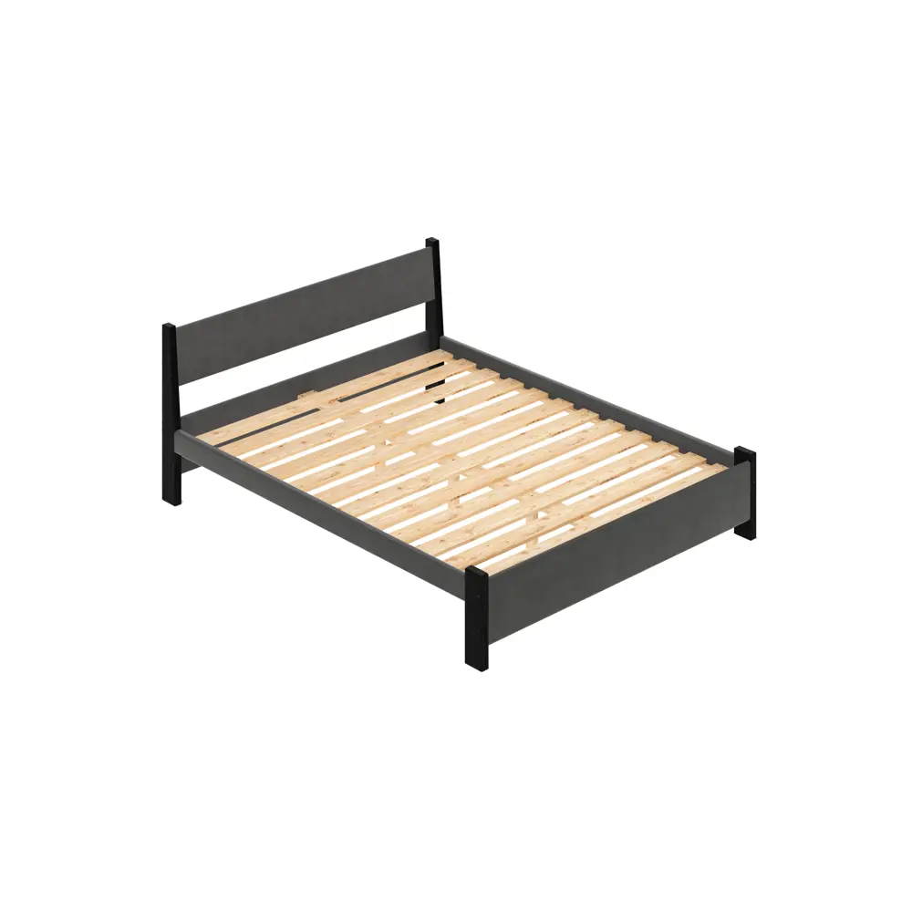 Фото 2 Кровать Solarius Мишка реечное основание 150 x 80 x 210 см дерево цвет темно-серый;черный оникс Фото 2 Кровать Solarius Мишка реечное основание 150 x 80 x 210 см дерево цвет темно-серый;черный оникс