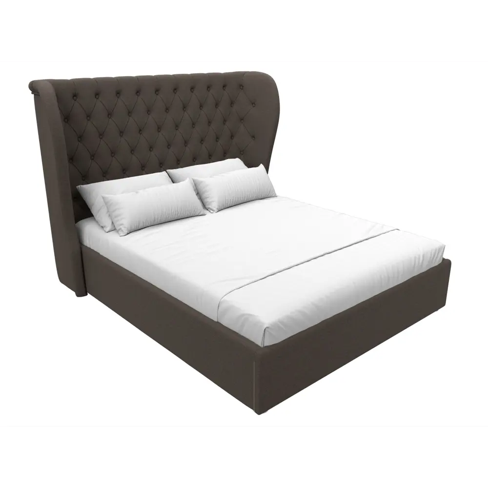 Фото 2 Кровать Далия 160 Лига диванов 123074 190x140x210 см рогожка цвет амур 05 коричневый Фото 2 Кровать Далия 160 Лига диванов 123074 190x140x210 см рогожка цвет амур 05 коричневый