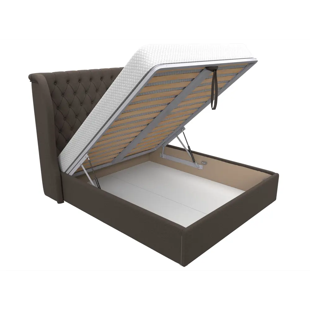 Фото 6 Кровать Далия 160 Лига диванов 123074 190x140x210 см рогожка цвет амур 05 коричневый Фото 6 Кровать Далия 160 Лига диванов 123074 190x140x210 см рогожка цвет амур 05 коричневый