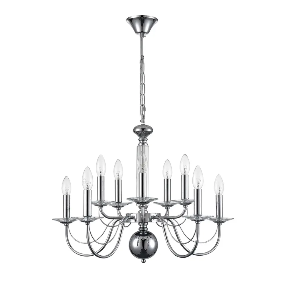 Фото Люстра подвесная Lumion Incanto 8034-10 10 лампа 20 м² цвет хром Фото Люстра подвесная Lumion Incanto 8034-10 10 лампа 20 м² цвет хром
