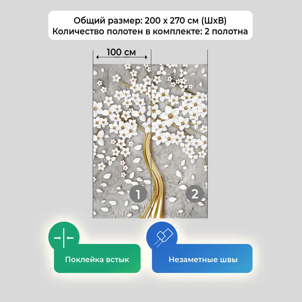 Фото 5 Фотообои флизелиновые Первое Ателье Цветы образующие крону дерева pw94757 200x270 см Фото 5 Фотообои флизелиновые Первое Ателье Цветы образующие крону дерева pw94757 200x270 см