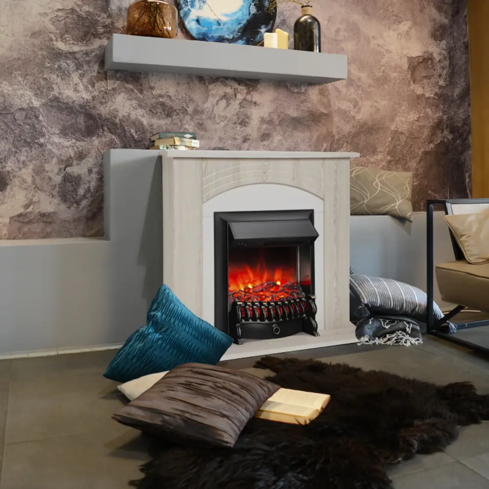 Фото 3 Каминокомплект Realflame Santana STD LO-F111 с очагом Fobos Lux BL 750Вт светлый дуб Фото 3 Каминокомплект Realflame Santana STD LO-F111 с очагом Fobos Lux BL 750Вт светлый дуб