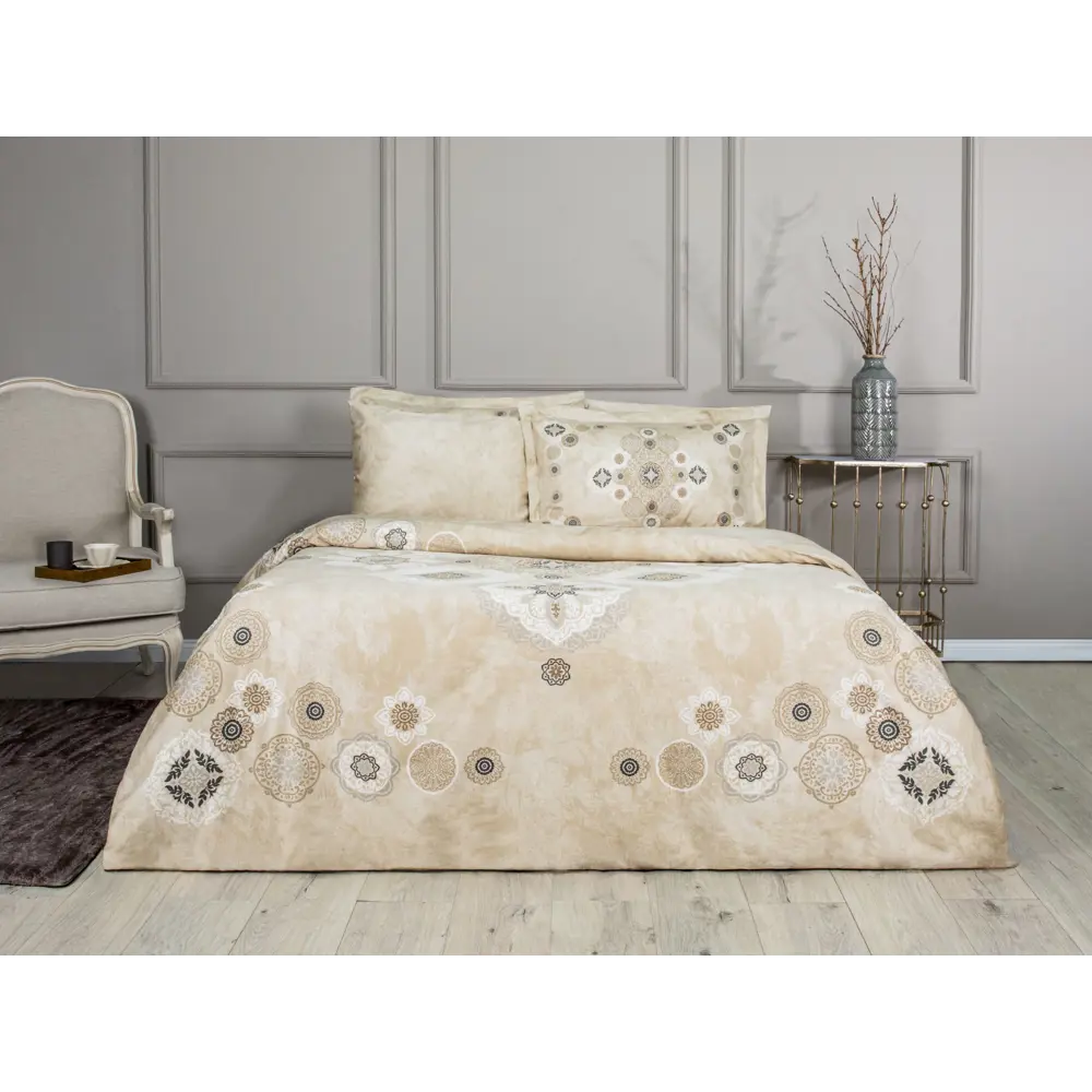 Фото Комплект постельного белья Tac SATIN DELUX сатин евро наволочки 50 x 70- 4 шт цвет кофе Фото Комплект постельного белья Tac SATIN DELUX сатин евро наволочки 50 x 70- 4 шт цвет кофе