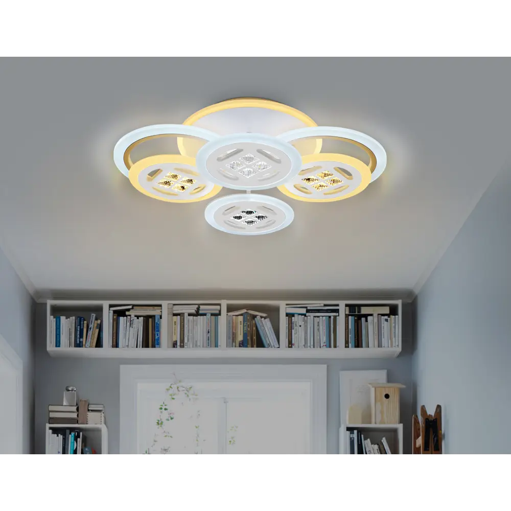 Фото 6 Люстра потолочная светодиодная Ambrella Light AMBR_FA2951 Ice с пультом управления 20 м² регулируемый белый свет цвет белый Фото 6 Люстра потолочная светодиодная Ambrella Light AMBR_FA2951 Ice с пультом управления 20 м² регулируемый белый свет цвет белый