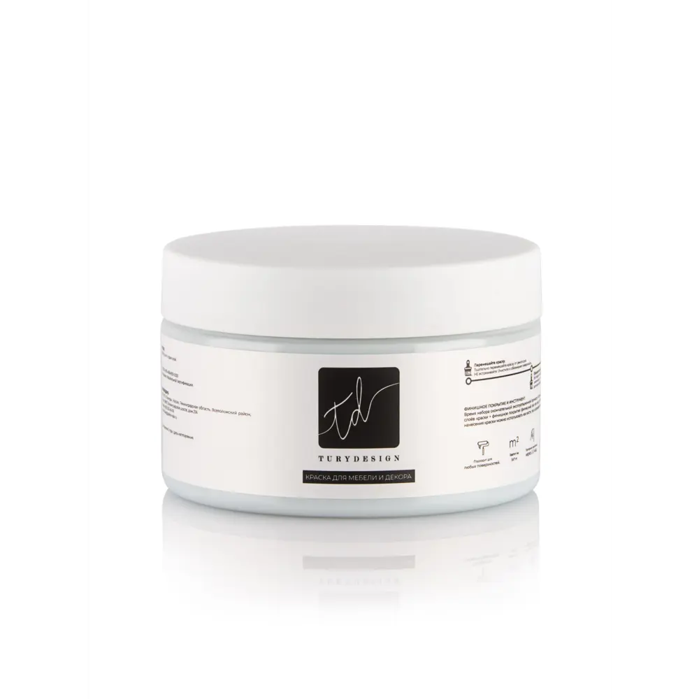 Фото Краска для декорирования мебели TURYDESIGN Turypaints T1-00012059 цвет ледяной 0.25 л Фото Краска для декорирования мебели TURYDESIGN Turypaints T1-00012059 цвет ледяной 0.25 л