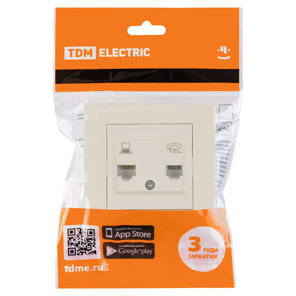 Фото 4 Розетка для телефона/компьютера встраиваемая Tdm electric SQ1816-0148 RJ11 RJ45 с заземлением цвет бежевый Фото 4 Розетка для телефона/компьютера встраиваемая Tdm electric SQ1816-0148 RJ11 RJ45 с заземлением цвет бежевый