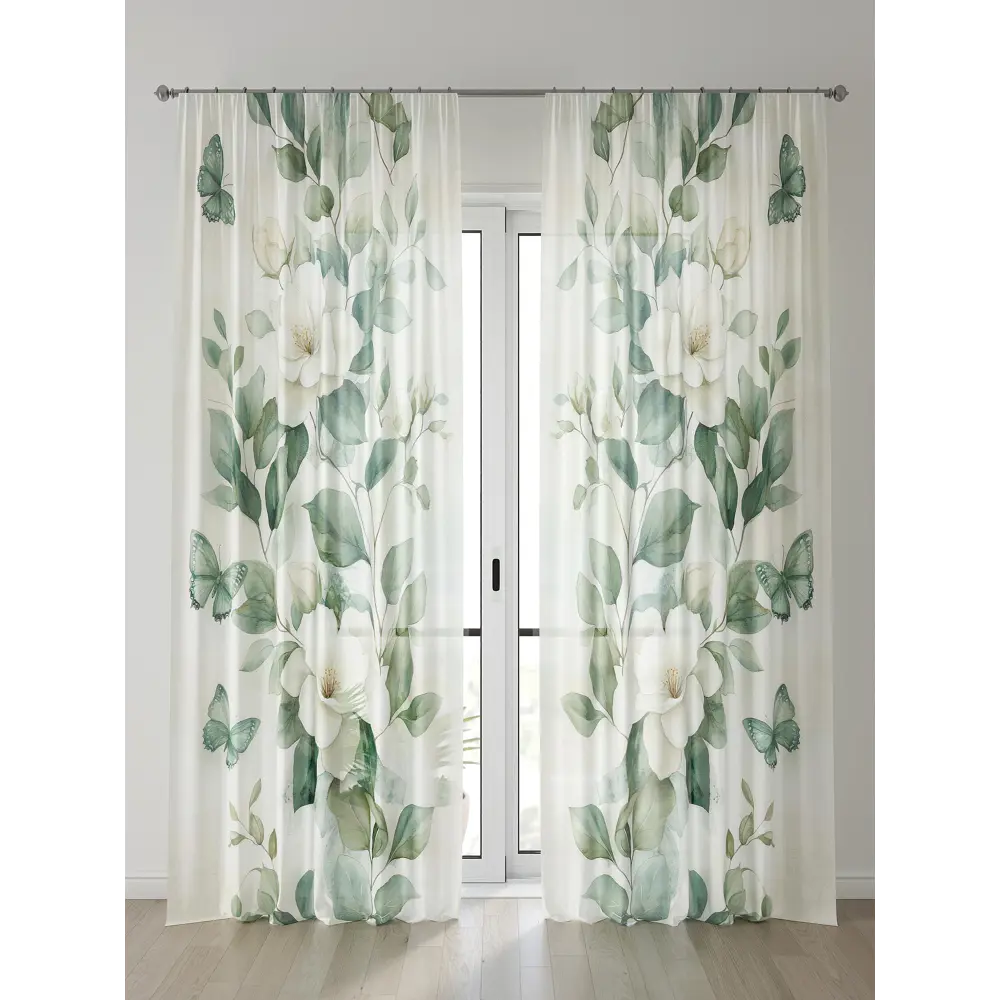 Фото Тюль Comfy Way Алоуна - 122 CW580122-240 150x240 см на шторной ленте цвет бежевый 2 шт