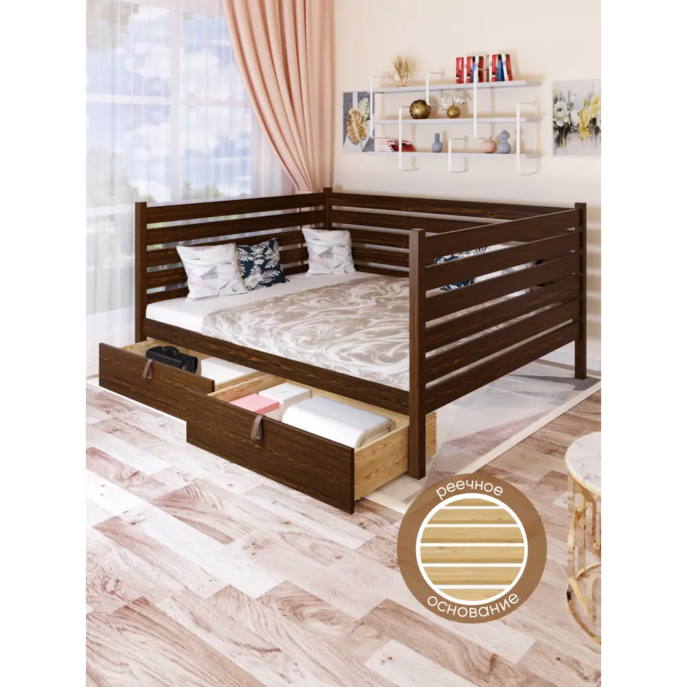 Фото 6 Кровать Solarius Tahta-spin120-190temd-2yash 130 x 101 x 200 см сосна цвет коричневый Фото 6 Кровать Solarius Tahta-spin120-190temd-2yash 130 x 101 x 200 см сосна цвет коричневый