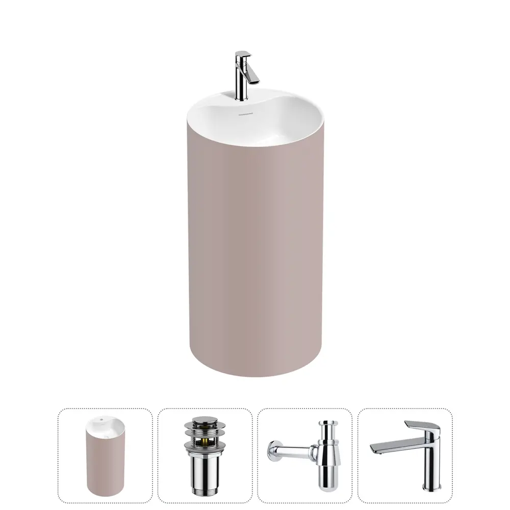 Фото Напольная раковина отдельностоящая Wellsee Chalice Perfection 20213112R размер 45x45x85 см, с донным клапаном, сифоном и смесителем Фото Напольная раковина отдельностоящая Wellsee Chalice Perfection 20213112R размер 45x45x85 см, с донным клапаном, сифоном и смесителем