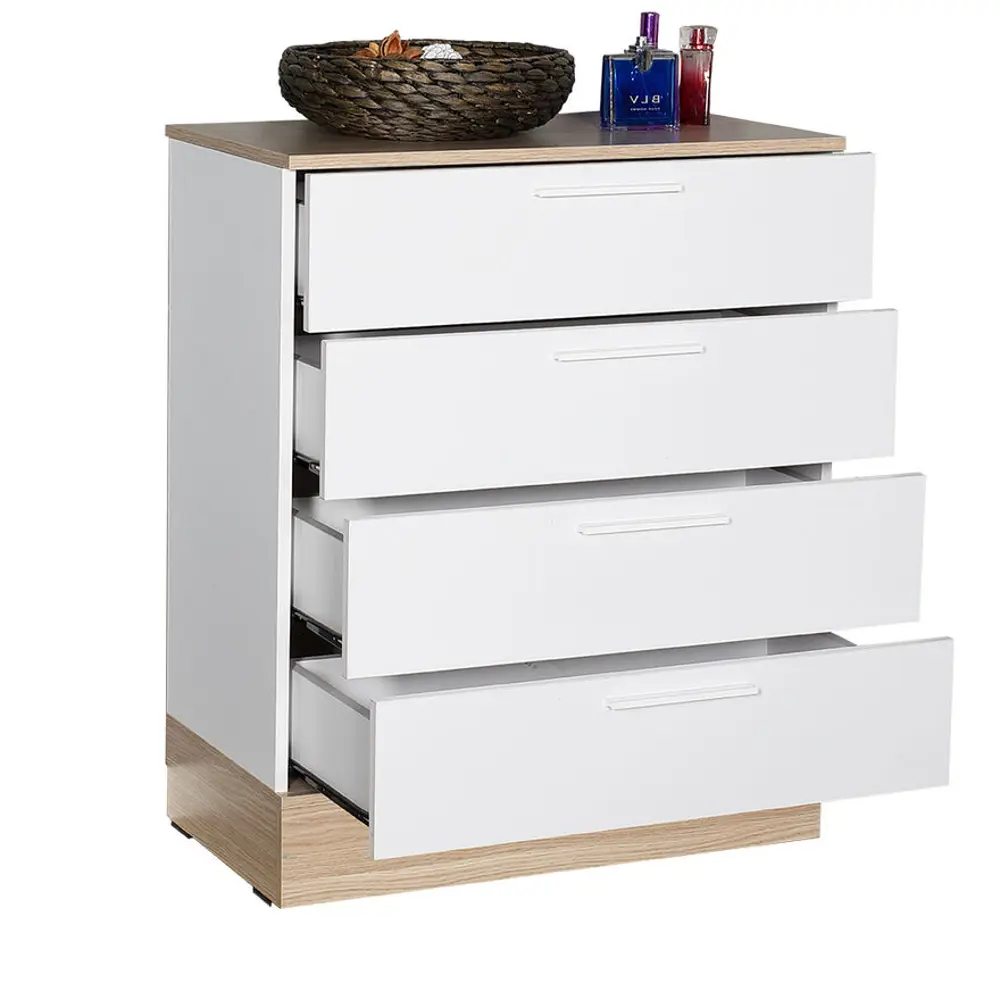 Фото 2 Комод Adore Base series 4 ящика 72х40х88 см дсп цвет итальянский дуб/белый Фото 2 Комод Adore Base series 4 ящика 72х40х88 см дсп цвет итальянский дуб/белый