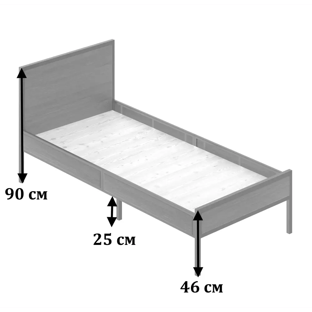 Фото 4 Кровать Solarius kr100loft-olha-white-full 105 x 90 x 206 см сосна цвет ольха, белый