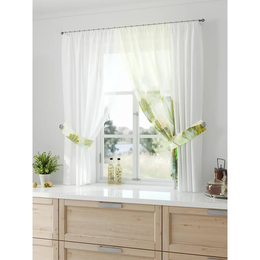 Фото 2 Тюль Comfy way Лерис - 75 CW509075-150 на шторной ленте 150x300 см цвет белый