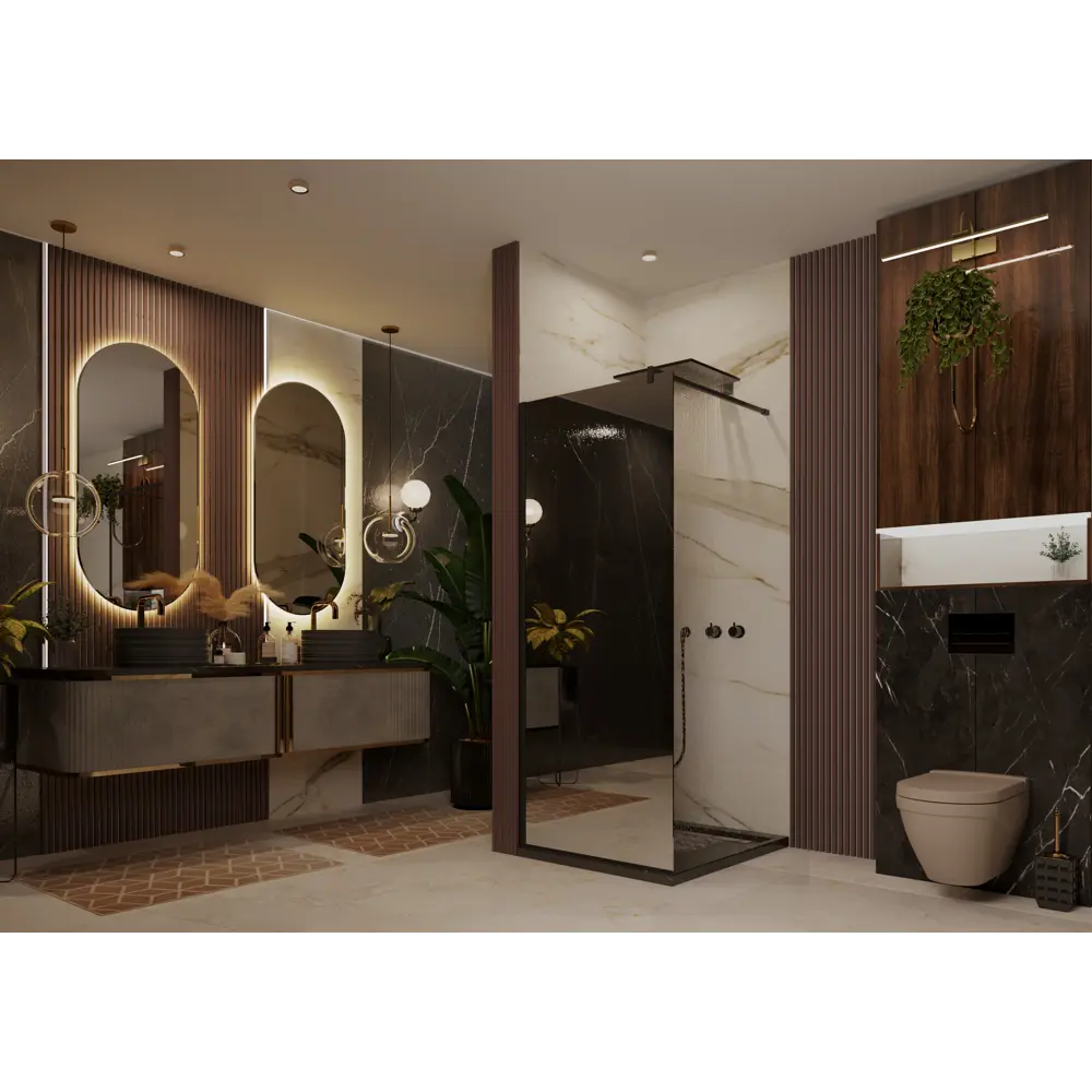 Фото 4 Душевая перегородка Ambassador 15033222 100x200см черный профиль Фото 4 Душевая перегородка Ambassador 15033222 100x200см черный профиль