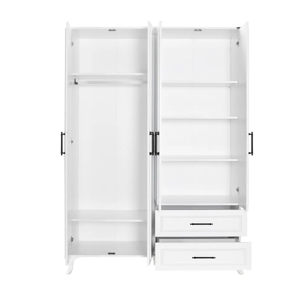 Фото 5 Шкаф Adore GRD-1042-DD-3 138x199x51 см ДСП цвет белый Фото 5 Шкаф Adore GRD-1042-DD-3 138x199x51 см ДСП цвет белый