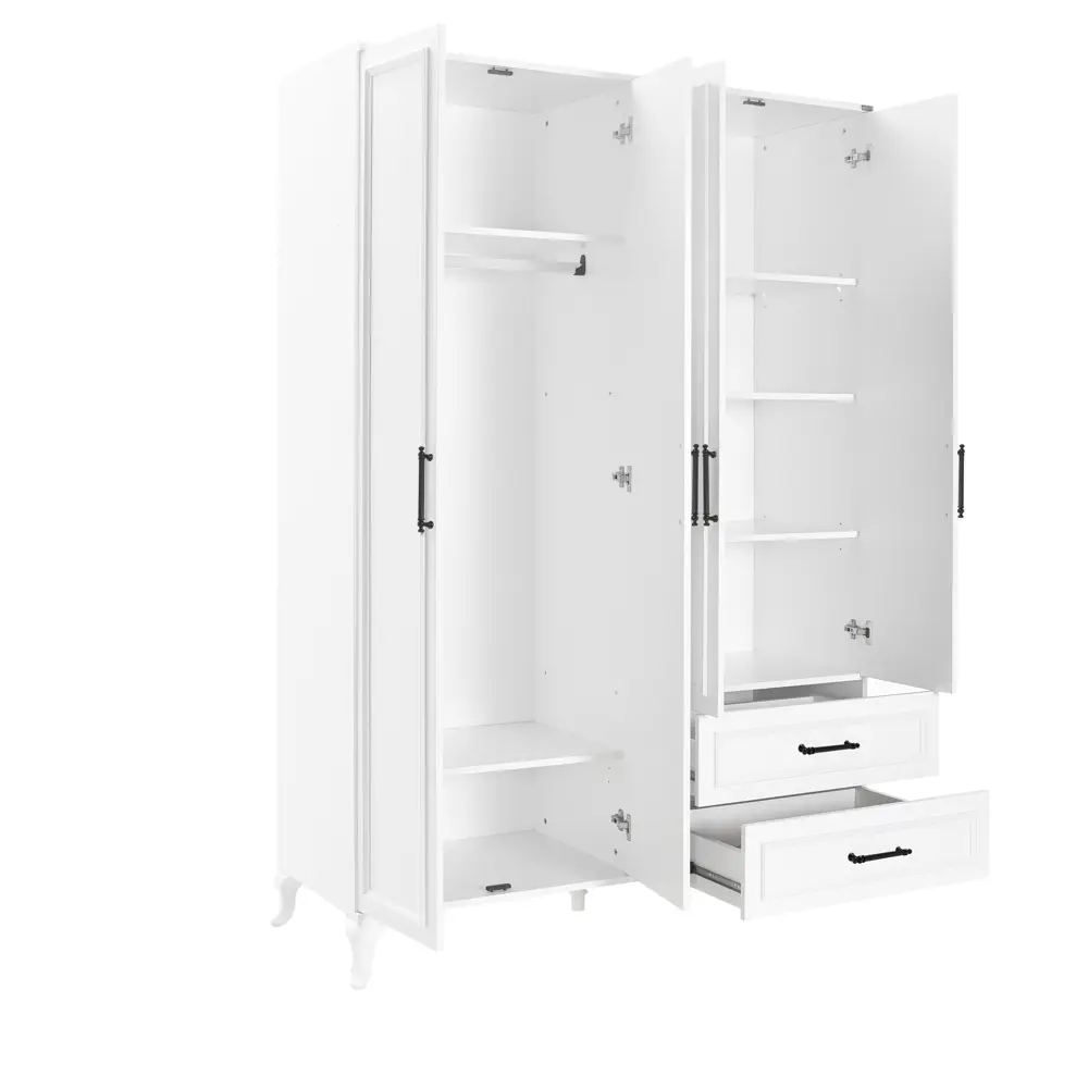 Фото 2 Шкаф Adore GRD-1042-DD-3 138x199x51 см ДСП цвет белый Фото 2 Шкаф Adore GRD-1042-DD-3 138x199x51 см ДСП цвет белый