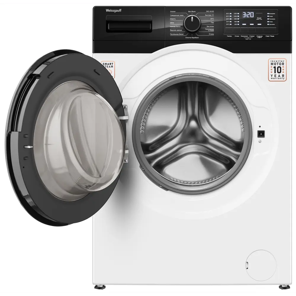 Фото 2 Стиральная машина Weissgauff Wm 61210 dc inverter steam 60x84x59 см 10 кг цвет белый Фото 2 Стиральная машина Weissgauff Wm 61210 dc inverter steam 60x84x59 см 10 кг цвет белый