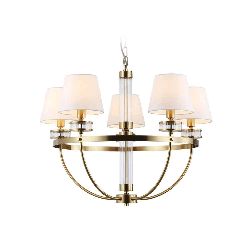 Фото Люстра подвесная Ambrella light High light Lh71251 5 ламп 20 м² цвет белый, латунь Фото Люстра подвесная Ambrella light High light Lh71251 5 ламп 20 м² цвет белый, латунь