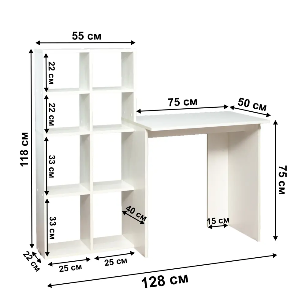 Фото 4 Письменный стол Letta L3560 79x138x55.2 см ЛДСП цвет белый