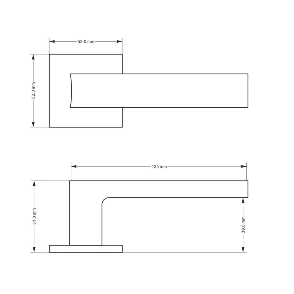 Фото 3 Ручка DoorLock Bark A45S Slim Black черная квадратная розетка толщина двери 35-55мм