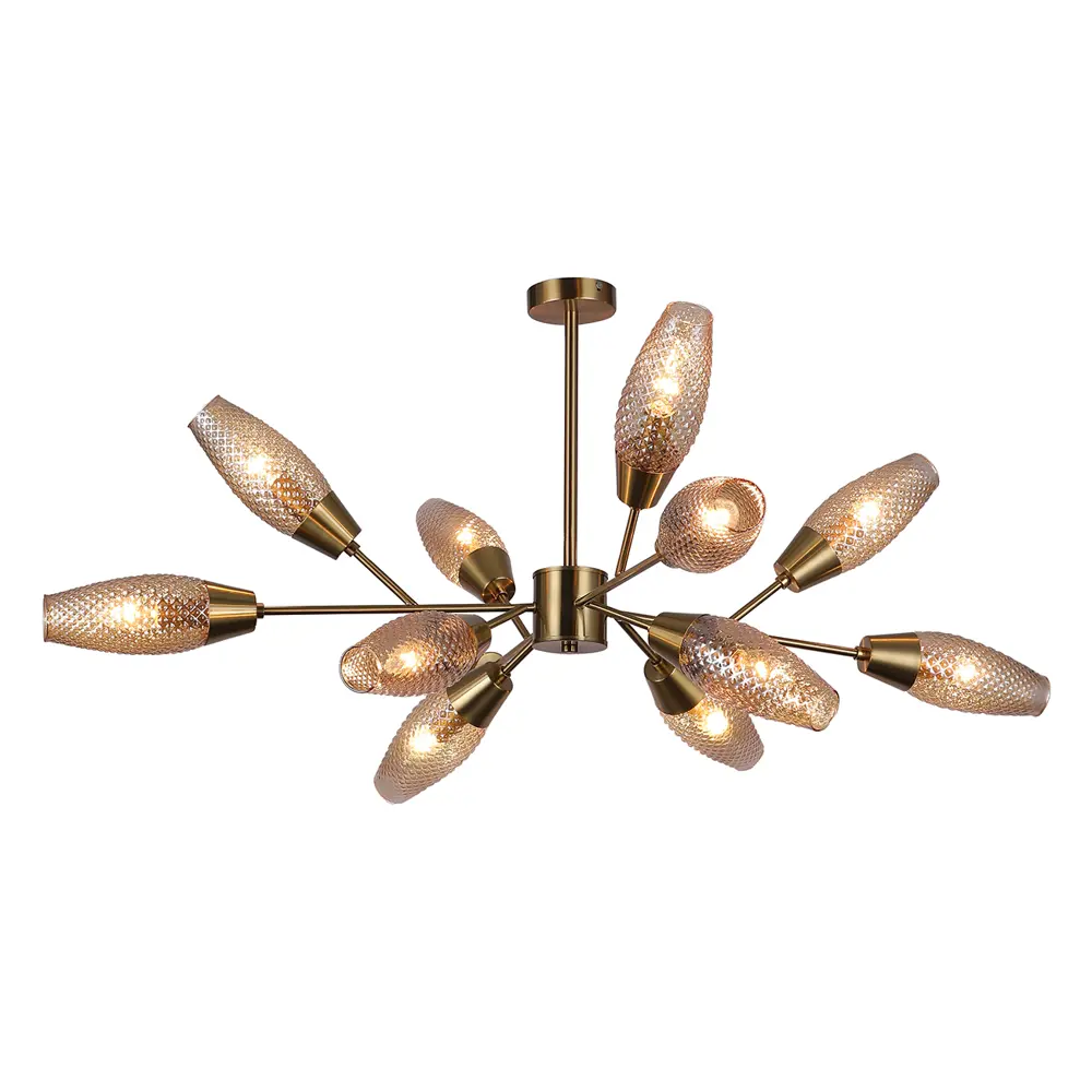 Фото Люстра на штанге Escada Desire Esc_10165_12pl_copper 12 ламп 43 м² цвет желтый Фото Люстра на штанге Escada Desire Esc_10165_12pl_copper 12 ламп 43 м² цвет желтый