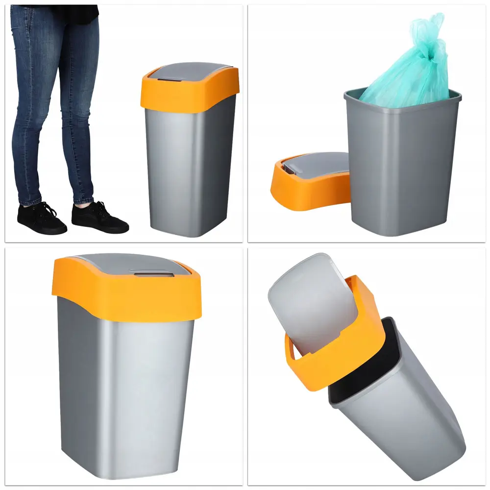 Фото 4 Мусорный контейнер 50 л Curver 195023 полипропилен цвет серый Фото 4 Мусорный контейнер 50 л Curver 195023 полипропилен цвет серый