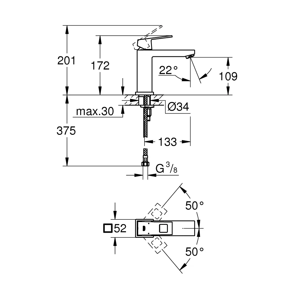 Фото 2 Смеситель для раковины Grohe Eurocube 23446000 Фото 2 Смеситель для раковины Grohe Eurocube 23446000