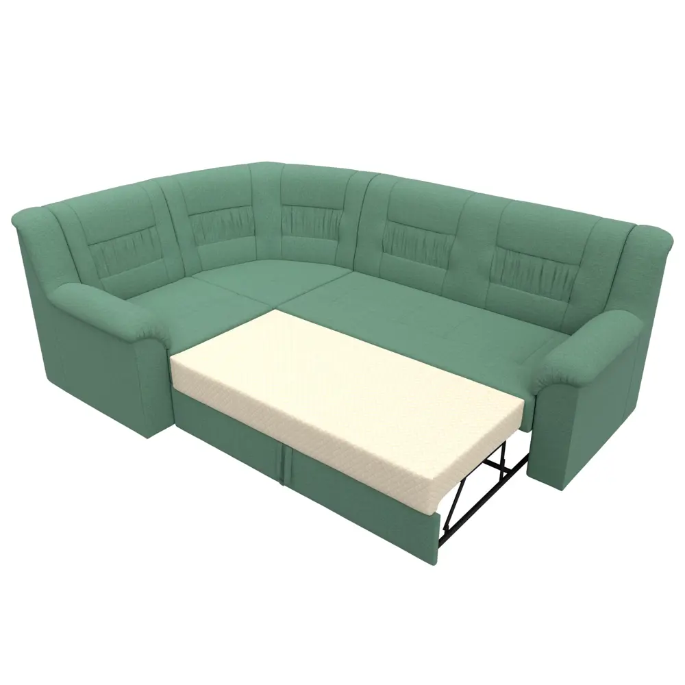 Фото 7 Диван угловой Карелия левый угол Лига диванов 123441L 240x90x170 см рогожка цвет амур 11 зеленый