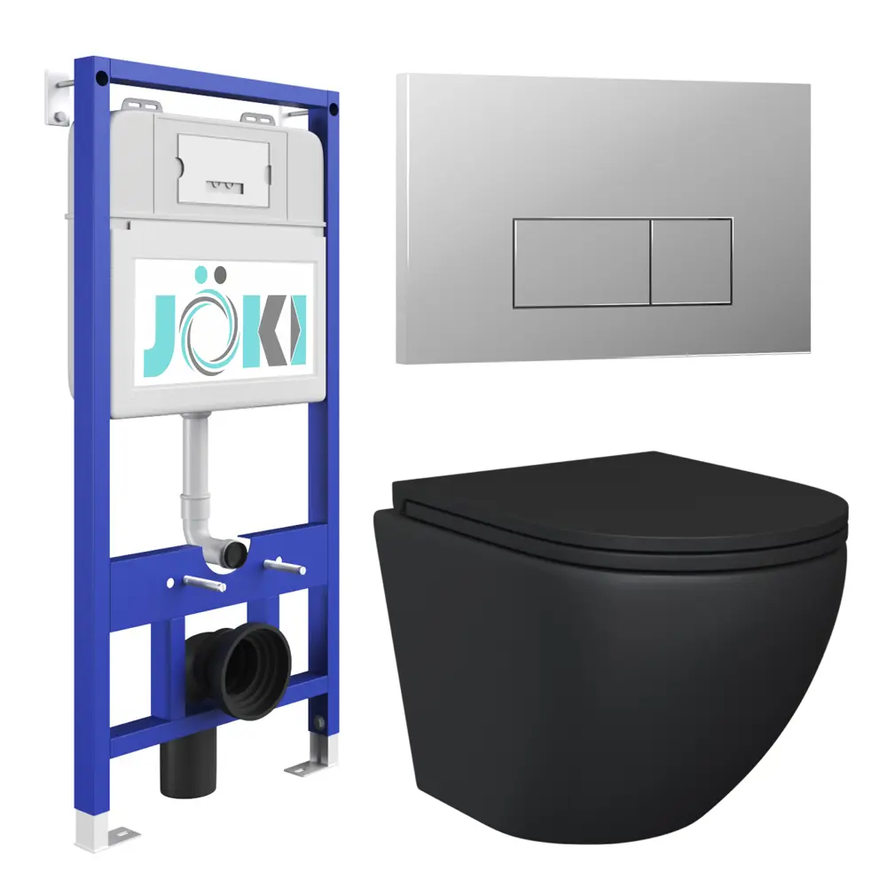 Фото Комплект инсталляция с унитазом Joki JKS111011202CH цвет черный