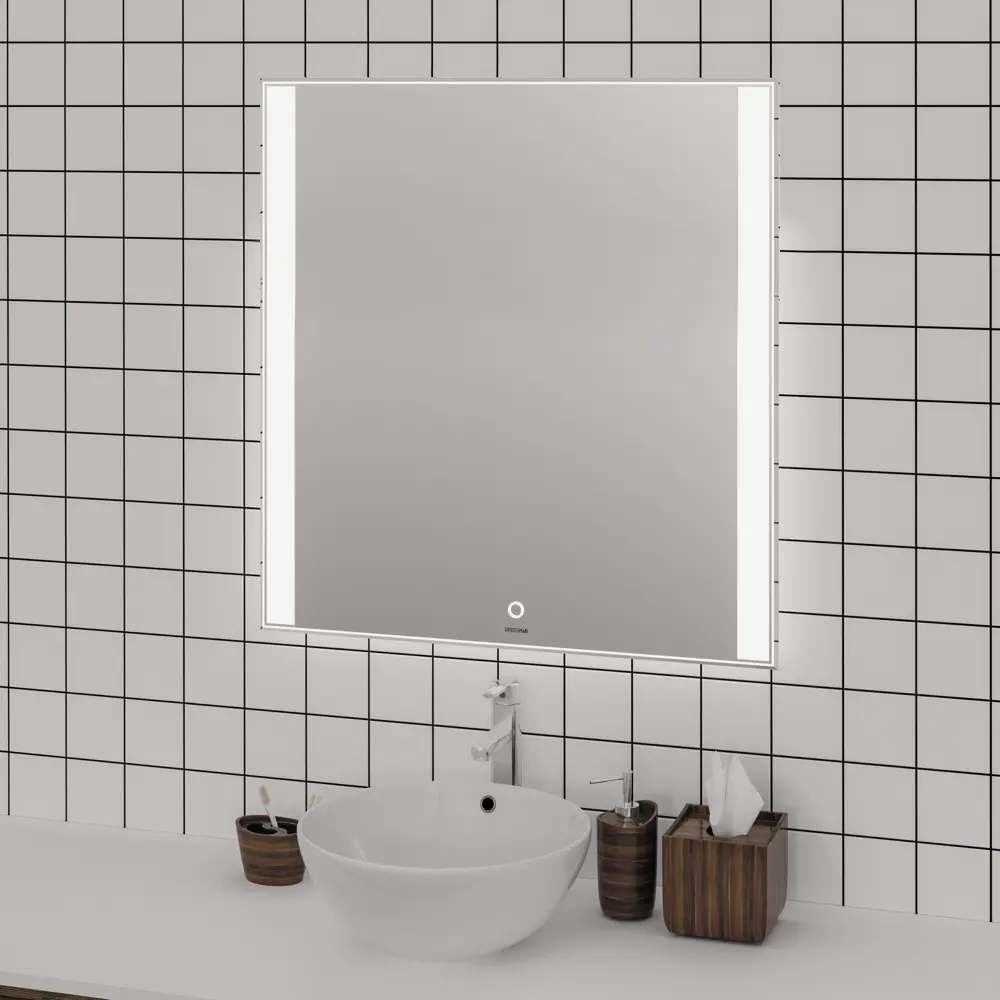 Фото 4 Зеркало для ванной Grossman 117080 с подсветкой 80x70см Фото 4 Зеркало для ванной Grossman 117080 с подсветкой 80x70см