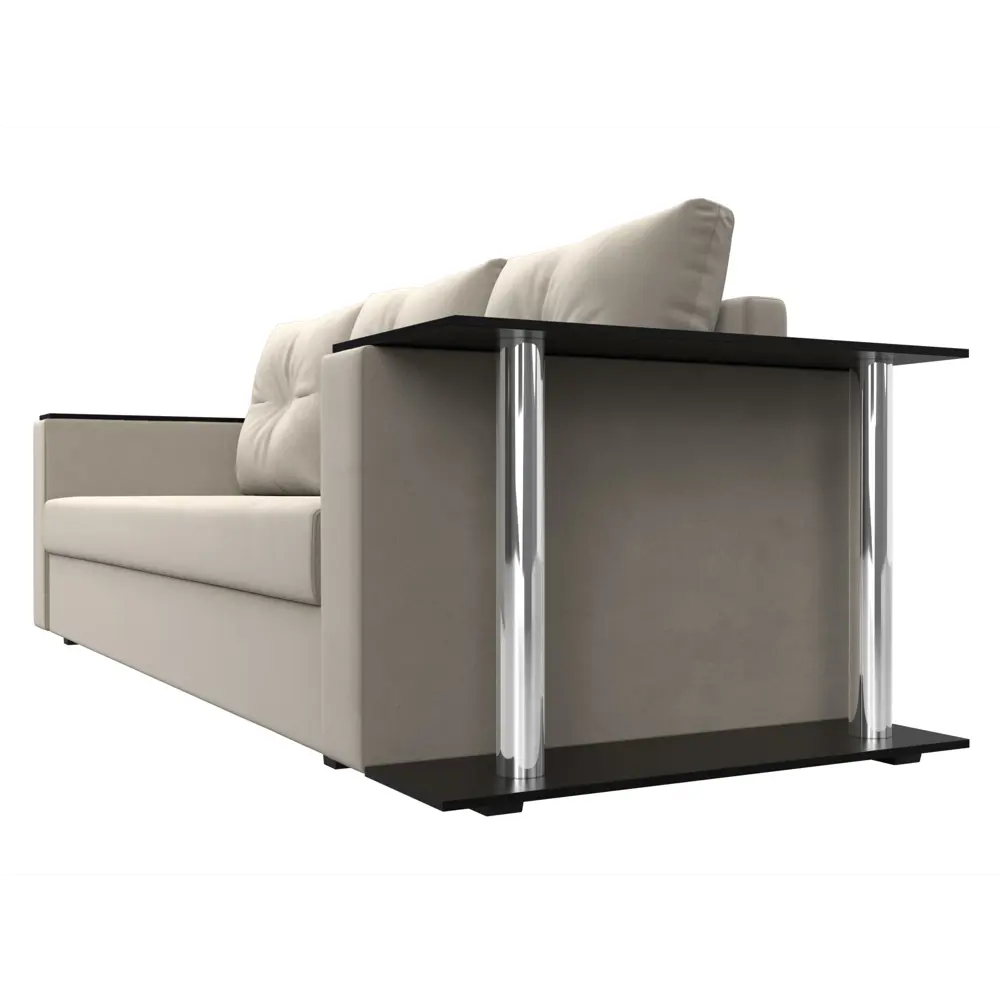 Фото 4 Диван прямой Атланта со столом справа Лига диванов 112478R 230x90x80 см микровельвет цвет бежевый