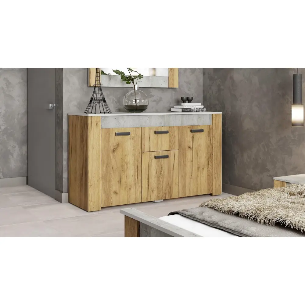 Фото Комод Франк 4 ящика 143x46x82.6 см ЛДСП цвет kraft Фото Комод Франк 4 ящика 143x46x82.6 см ЛДСП цвет kraft