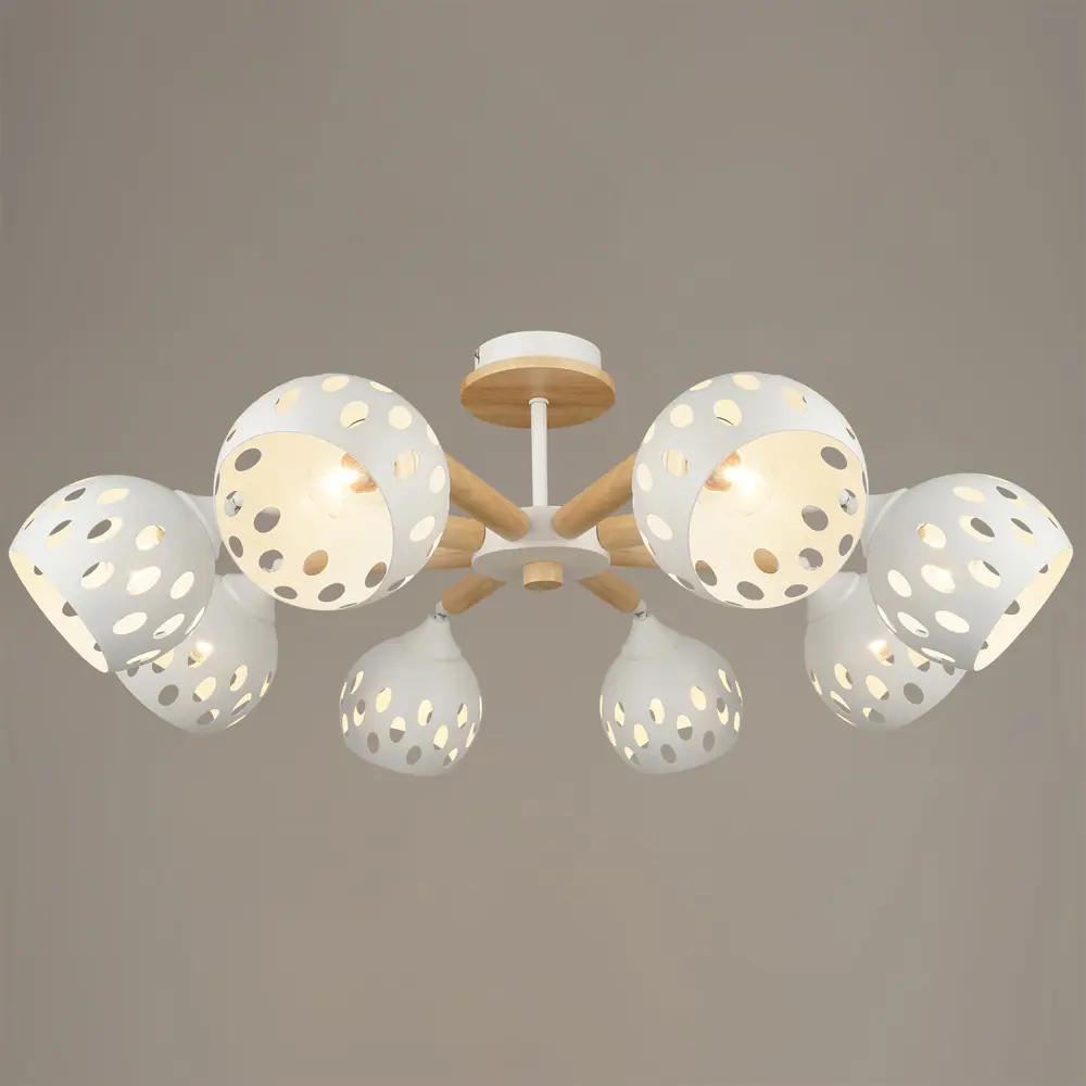 Фото Люстра на штанге Reluce 04369-0.3-08 wt 8 ламп 48 м² цвет белый