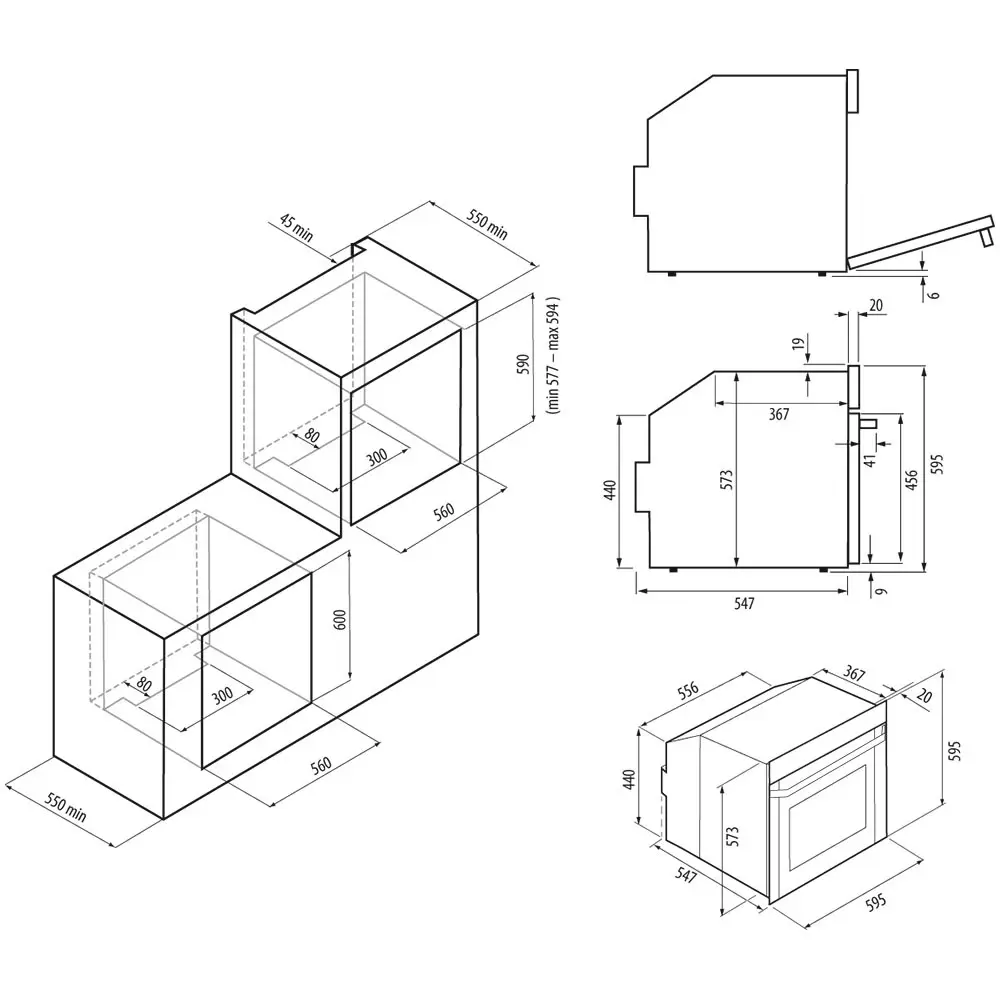 Фото 8 Духовой шкаф электрический Krona Magnete 60 wh 595x595x567 см цвет белый