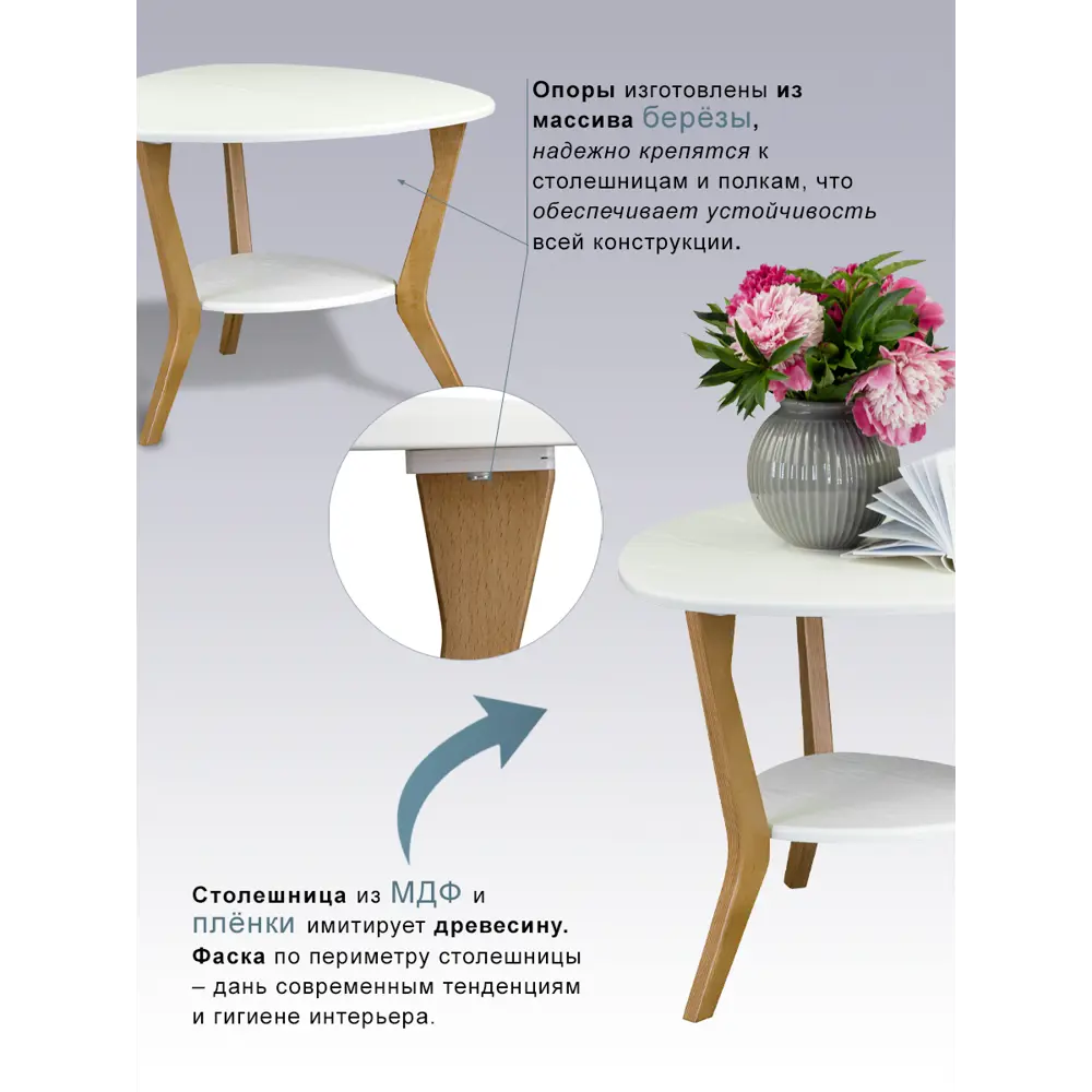 Фото 2 Журнальный столик треугольный Мебелик 65x65 см цвет черный Фото 2 Журнальный столик треугольный Мебелик 65x65 см цвет черный