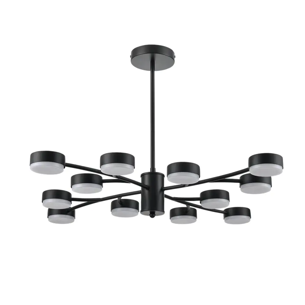Фото Люстра на штанге светодиодная Lumion Comfi 8117/12 16 м² нейтральный белый свет цвет черный Фото Люстра на штанге светодиодная Lumion Comfi 8117/12 16 м² нейтральный белый свет цвет черный