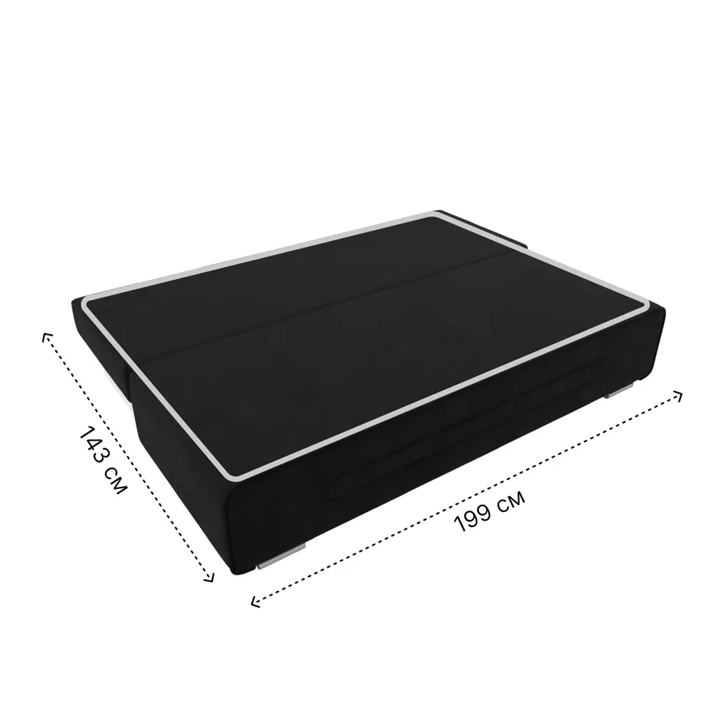 Фото 9 Диван Лига диванов Приам 205x85x91 см вельвет цвет черный Фото 9 Диван Лига диванов Приам 205x85x91 см вельвет цвет черный