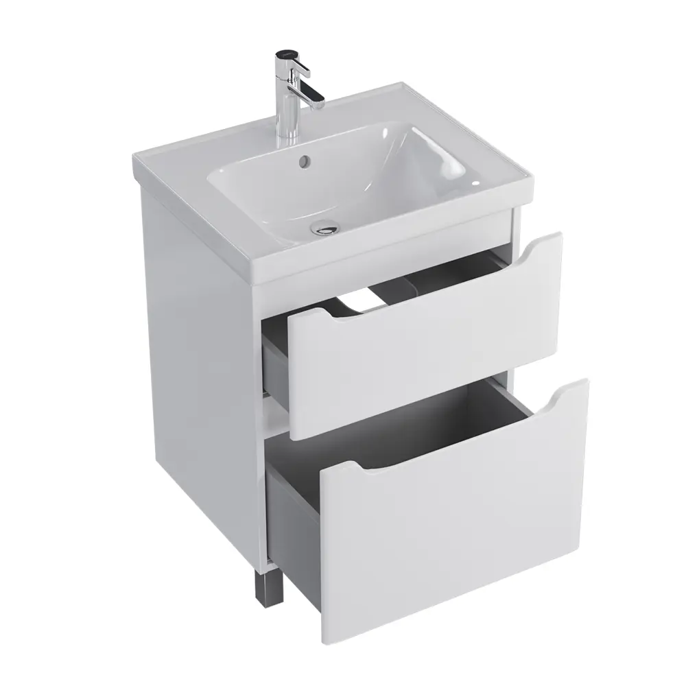 Фото 3 Тумба под раковину RUVANN BELLO 60 в ванную напольная цвет белый Фото 3 Тумба под раковину RUVANN BELLO 60 в ванную напольная цвет белый