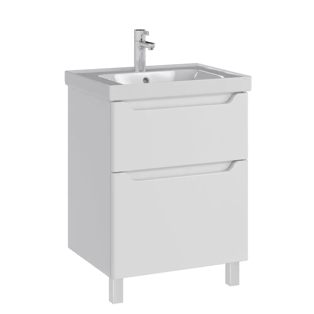 Фото 2 Тумба под раковину RUVANN BELLO 60 в ванную напольная цвет белый Фото 2 Тумба под раковину RUVANN BELLO 60 в ванную напольная цвет белый