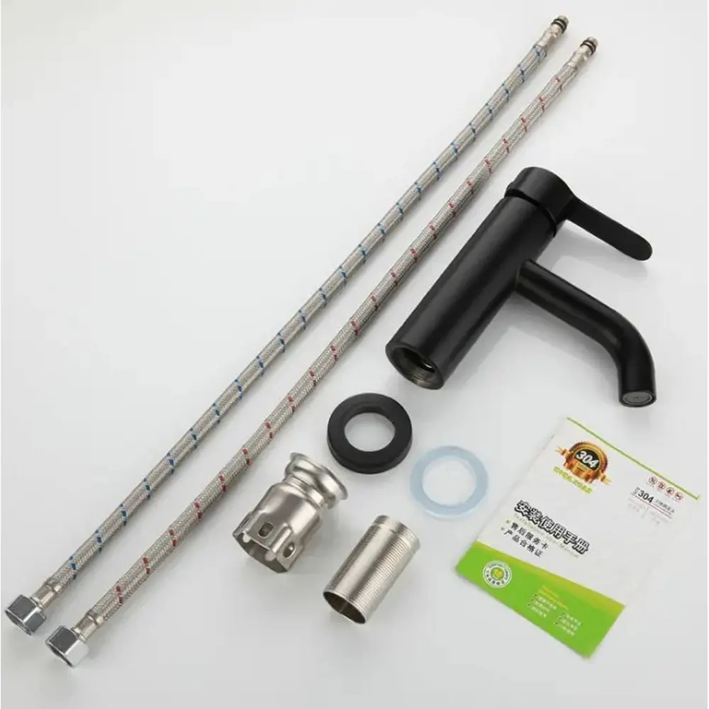 Фото 8 Комплект BAUEDGE BF1155: столешница кварц 60 см с кронштейнами черн раковина Element D41, смеситель Dream Black черный, выпуск и сифон Stil Фото 8 Комплект BAUEDGE BF1155: столешница кварц 60 см с кронштейнами черн раковина Element D41, смеситель Dream Black черный, выпуск и сифон Stil