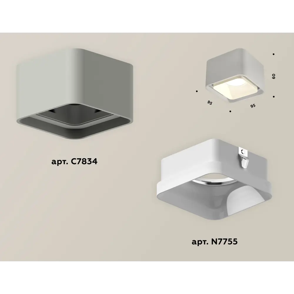 Фото 4 Светильник точечный накладной Ambrella light Xs7834010 2 м² цвет серый Фото 4 Светильник точечный накладной Ambrella light Xs7834010 2 м² цвет серый