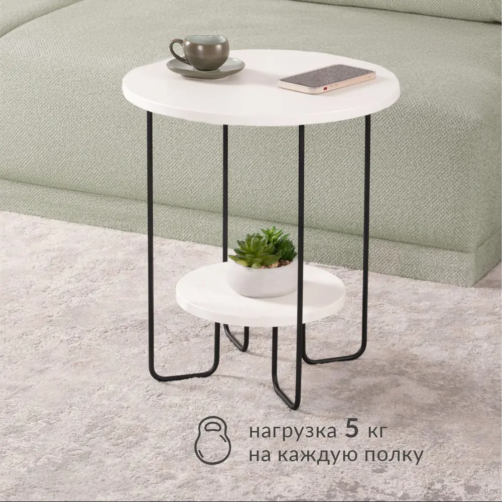 Фото 8 Журнальный столик квадратный Mobi МО КМ.12.211.00.00.00 40x40x47 см белый