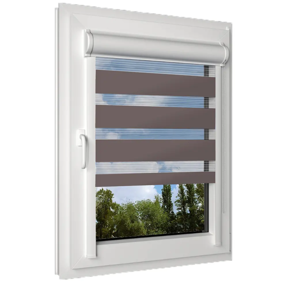 Фото Рулонная штора день/ночь Унистайл RKRZKORI084180, 84x180 см, цвет коричневый