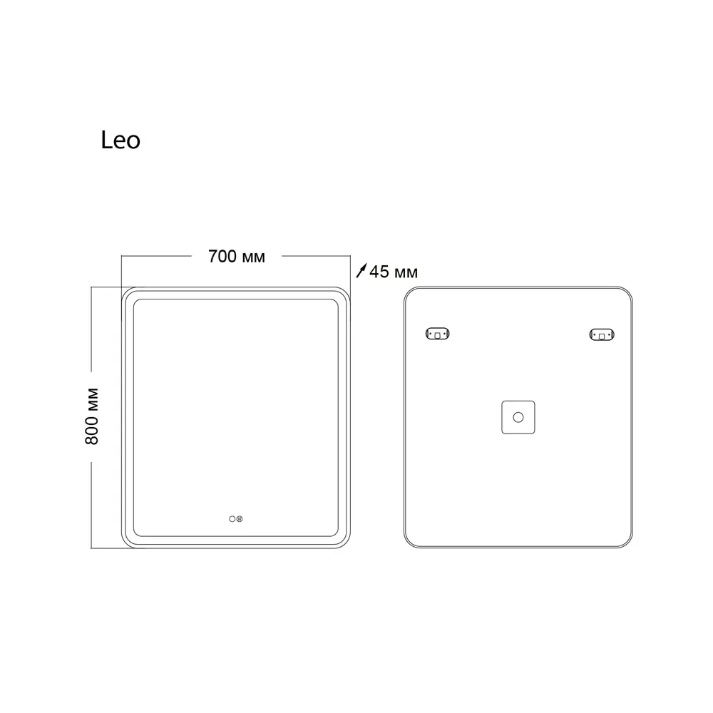 Фото 4 Зеркало для ванной Grossman Leo 167080 с подсветкой 80x70см Фото 4 Зеркало для ванной Grossman Leo 167080 с подсветкой 80x70см