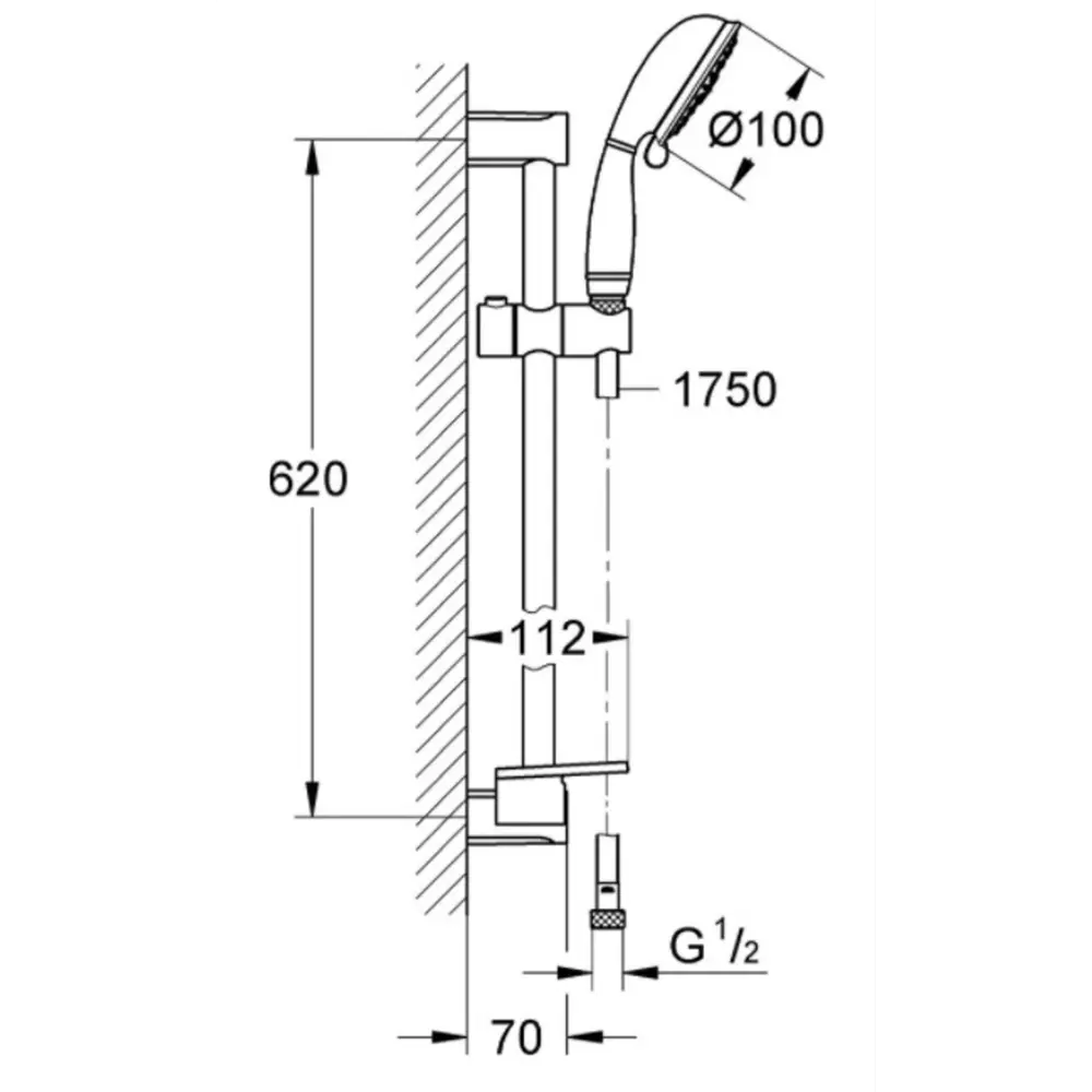 Фото 2 Душевой гарнитур Grohe 27609001 Tempesta New Rustic IV, хром Фото 2 Душевой гарнитур Grohe 27609001 Tempesta New Rustic IV, хром
