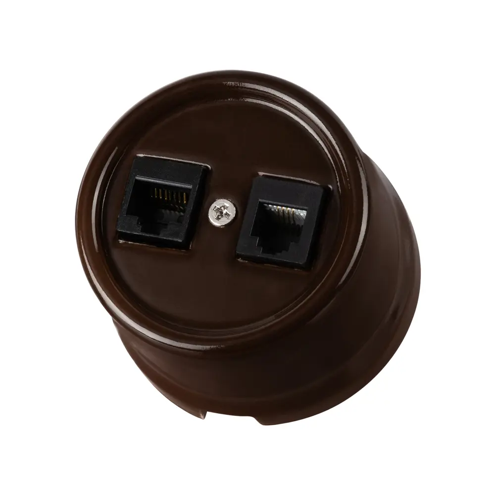 Фото 2 Розетка для телефона/компьютера накладная Tdm electric Болонь SQ1820-0452 RJ11 RJ45 с заземлением цвет коричневый Фото 2 Розетка для телефона/компьютера накладная Tdm electric Болонь SQ1820-0452 RJ11 RJ45 с заземлением цвет коричневый