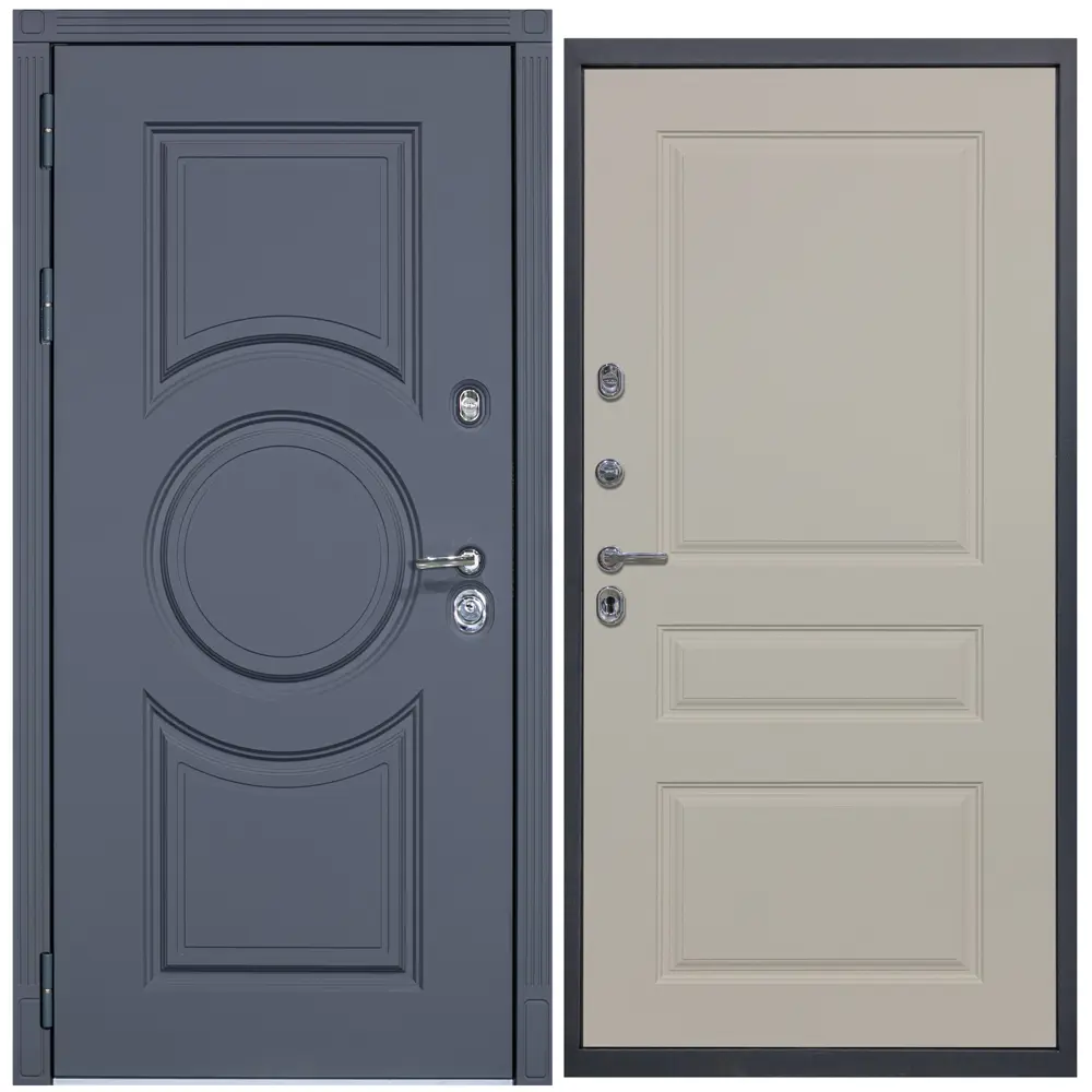 Фото Входная дверь Diva ДХ-30 205x96см левый серый софт/Д13 софт шампань