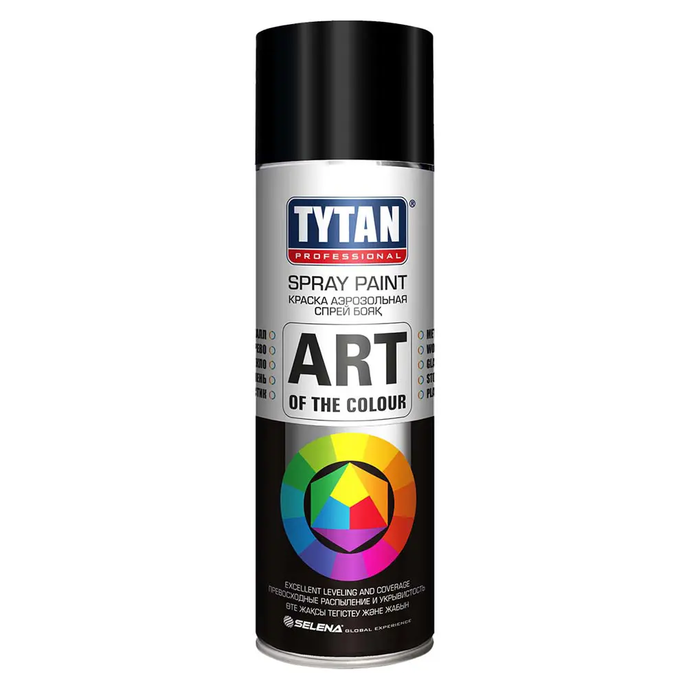 Фото Краска аэрозольная Tytan 54023 матовый цвет черная матовая 0.4 л 1 шт