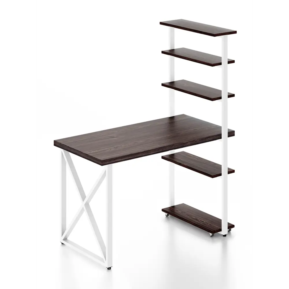 Фото Стол Solarius loft с 5 полками столешница 40 мм 80x145x120 см крестообразные ножки сосна цвет венге Фото Стол Solarius loft с 5 полками столешница 40 мм 80x145x120 см крестообразные ножки сосна цвет венге
